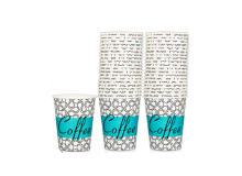 שרוול כוסות נייר לשתייה חמה 8OZ- דגם וצבע משתנה